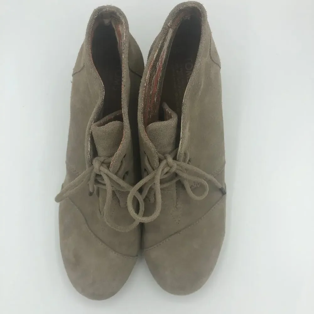 TOMS Desert Wedge Suede Boots | Women's Size 10